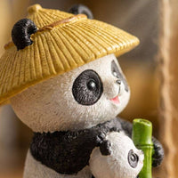 Panda Swing Ornament Artisanal Panda Figurine Adorable for Office, Living Room
