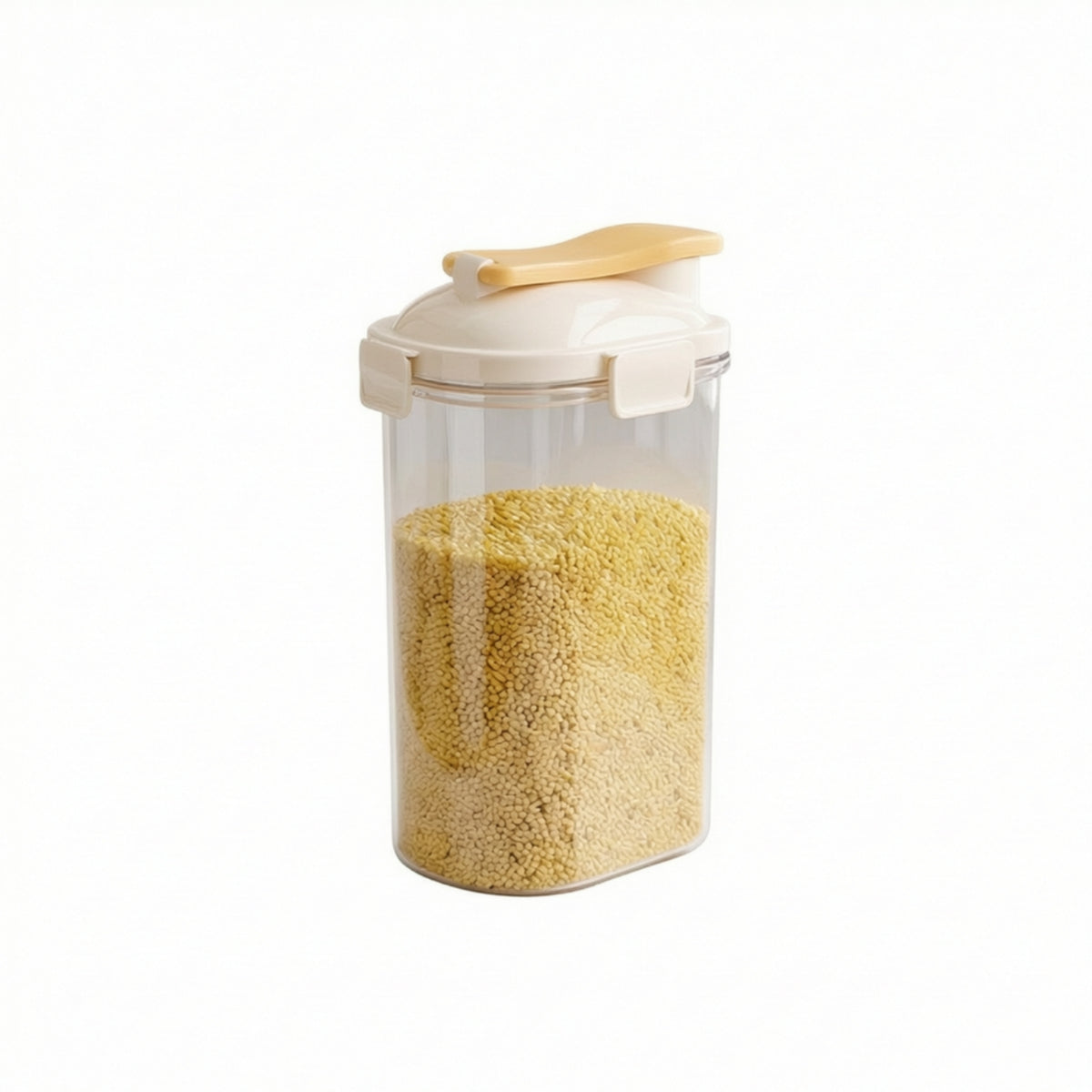 Moisture-Resistant Grain Storage Container with Lid Transparent Food Dispenser with Pouring Spout Airtight Food Storage Container with Lids Compact for Cabinet