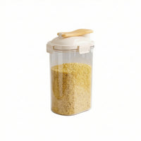 Moisture-Resistant Grain Storage Container with Lid Transparent Food Dispenser with Pouring Spout Airtight Food Storage Container with Lids Compact for Cabinet