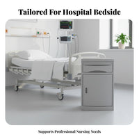 Patient Room Nightstand Easy to Clean Hospital Furniture Side Hooks for Patients