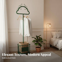 Rolling Coat Rack with Laundry Basket Multifunctional for Families, Homeowners
