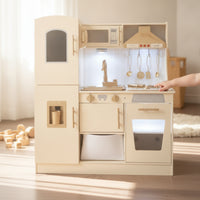 Wooden Play Kitchen Child-Friendly Kitchen Pretend Play Set with Oven for Kids, Children, Playroom, Daycare, Bedroom