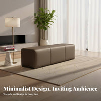 Soft Seating Backless Ottoman Bench Multi-Purpose Upholstered End-of-Bed Bench Versatile Design Long Stool Wear-Resistant for Business Owners, Homeowners, Rest Area, Clothing Storage, Shopping Mall, Living Room