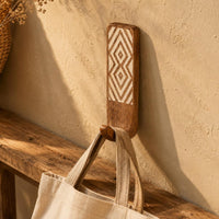 Wooden Wall Hook Rustic Wood Home Storage Easy to Install for Bedroom