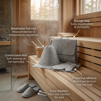 Steam Room Essential Parts Bundle, Sauna Cap for Steam Bath, Men Women Sauna Acc #variant:Grey