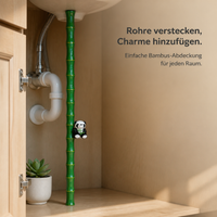 Decorative Pipe Cover with Faux Bamboo and Tree Bark Design for Bathroom and Toilet Pipes