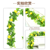 Artificial Lemon Vine with Spring Leaves and Water Grass Decor