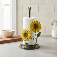 Floral Paper Towel Holder Easy to Clean Freestanding Kitchen Roll Holder
