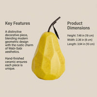 Fruit Sculpture Pear Ornament for Modern Living Room, Ceramic Fruit Sculpture Ge #variant:Yellow with Dots
