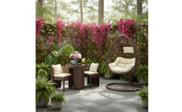 3 Pieces Balcony Furniture Set Space-Saving Design Wicker Balcony Conversation Set Weather-Resistant Rattan Table and Chairs for Terrace, Garden
