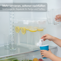Large Capacity Cold Water Pitcher with Spigot for Refrigerator, Food-Grade Plastic Beverage Dispenser for Iced Drinks and Juice