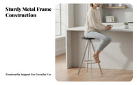 Round Seat Counter Stool Light Luxury Bar Chair Minimalist Design for Adults