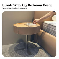 Round Pedestal Night Table Minimalist Design Small circular table modern aesthetic adaptable for Apartment Dwellers