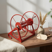 Metal Hose Reel Triangular Base Hand Crank Hose Reel Sturdy Farm Implement for Farmers, Field