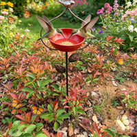 2 Pieces Metal Bird Feeder Decorative Outdoor Decor Weather-Resistant