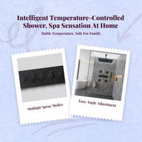 Brass rainfall shower, temp control