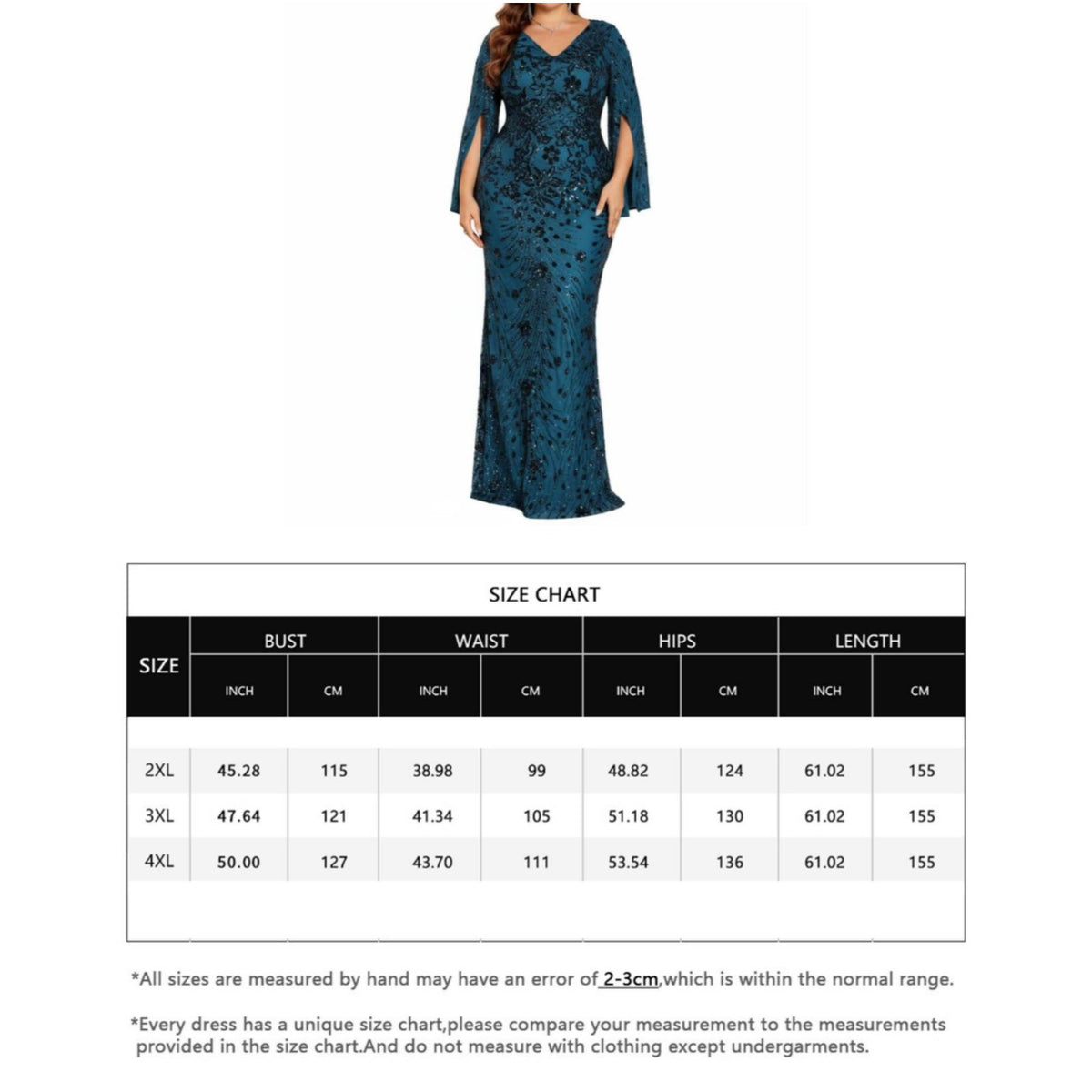 Sequin Mermaid Gown Stretch Material Long Sleeve Sequin Dress Plunging Neckline