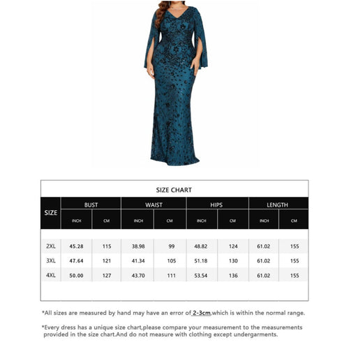 Sequin Mermaid Gown Stretch Material Long Sleeve Sequin Dress Plunging Neckline