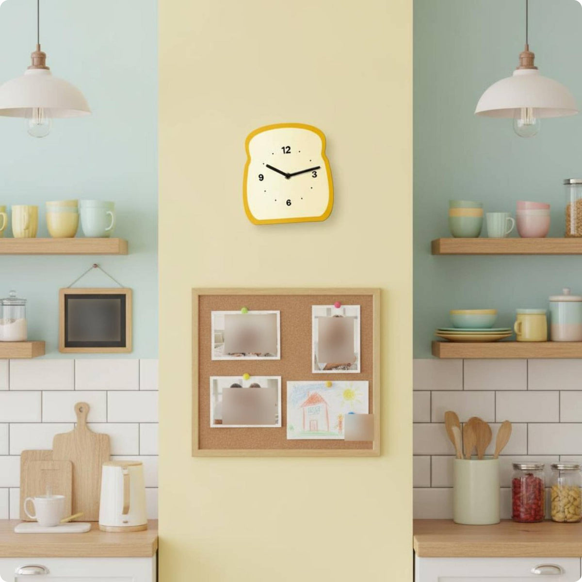 Bread Wall Timepiece Cute Home Accessory Battery Operated for Kitchen