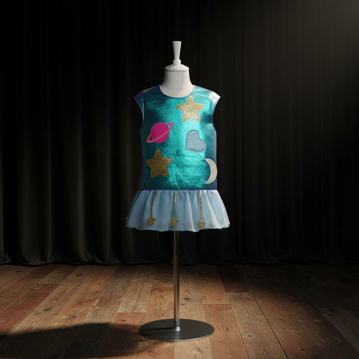 Alien Robot Costume Tulle Skirt Feature Alien Costume Set Kids Shiny Cosplay Suit Soft and Lightweight Robot Helmet Dress