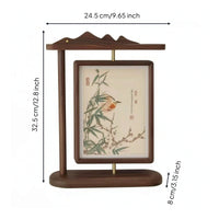Rotating Photo Frame Walnut Wooden Photo Frame Desktop for Bookshelf