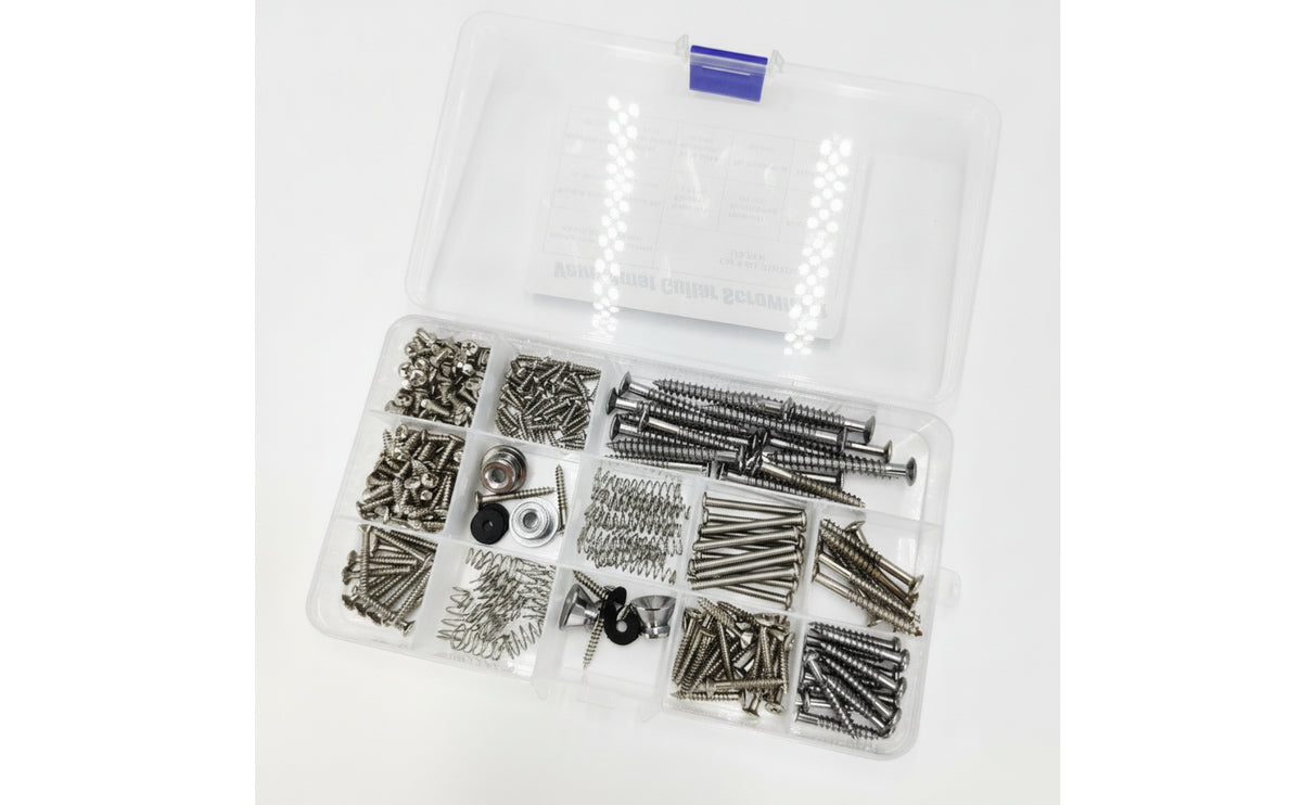 Guitar Hardware Kit with Storage Case Divided Guitar Repair Tool Organizer Clear Organizer for Luthiers