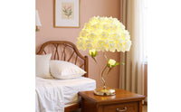 Decorative Rose Table Lamp Warm Light Rose Lamp Floral Gold-Tone for Bedside, Bedroom, Living Room