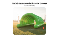 4 Pieces Long-Lasting PVC Inflatable Obstacle Course Set Portable Team Building Inflatable Course Easy Setup Reusable for Adults, Kids, Sports Day, Company Picnics