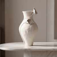 Decorative Ceramic Vase Handmade Ceramic Flower Vase Minimalist Artistic Flower Vessel for Tabletop