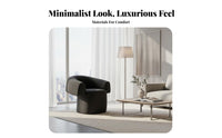 Upholstered Barrel Chair Light Luxury Indoor Seating Curated Aesthetic Comfortable for Adults, Readers, Living Room, Hotel