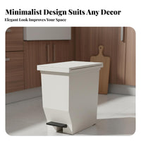 Foot Pedal Trash Can Hands Lidded Foot Pedal Trash Can Space-Saving Rectangular Waste Bin for Washroom, Bedroom, Office