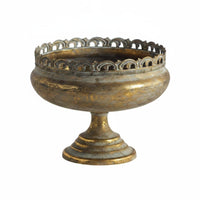 Pedestal Planter Openwork Boarder Antique Pedestal Planter Textured Surface Iron Flower Vase for Decorative Display, Floral Arrangements