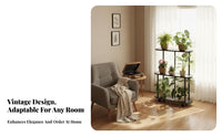 Multi-Tiered Rolling Plant Stand Floor-Standing Multitiered Plant Stand Stable design High and Low Layout for Balcony, Indoor