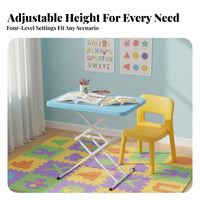 Adjustable Height Folding Table Foldable Design Adjustable Height Desk Space Saving Portable Laptop Desk for Remote Workers, Outdoor, Camping, Bedroom