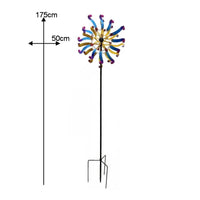 Double Layer Wind Rotator Bright Colors Metal Wind Rotator Quiet Rotating Ornament for Courtyard