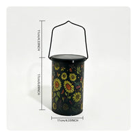 Floral Lantern Vintage Design Hanging Solar Lantern LED for Garden, Yard