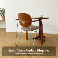 Retro Design Upholstered Leisure Chair Mid-20th Centuryera Modern aesthetic Upholstered Armchair with Wooden Legs Soft Upholstery Lounge Seat Thickly Padded padding for Interior Designers, Business Owners, Dining Room, Restaurant, Bedroom, Home Office