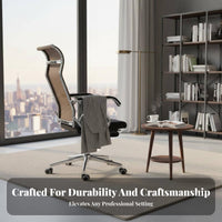 Reclining Ergonomic Chair Lumbar Cushioning Ergonomic Recliner with Footrest Adjustable Headrest Breathable Mesh Posterior