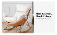 Upholstered Rocking Chair Nordic and Design Upholstered Eggshell Lounger Padded Seat Breathable Padding for Parents, Bedroom