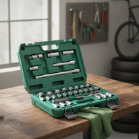 Socket Tool Kit with Carrying Case Alloy Steel Socket Wrench Set Automotive Specialist Tool Kit with Carrying Case for Mechanics, Car Repair, Garage
