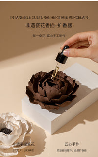 景德镇非遗手捏陶瓷花瓣线香插粗陶扩香香薰家居摆件闺蜜小众礼物
