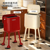 Kitchen Trash Can with Lid, Pedal-Free, Tall, Mobile, Large Capacity, 2026 New Style