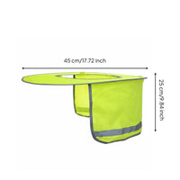 High Visibility Construction Hat Sun Flap Breathable Mesh Hard Hat Sun Shade Lightweight Helmet Neck Shade for Sanitation Workers, Landscapers