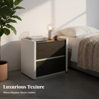 Bedside Storage Unit Light Luxury Aesthetic Nightstand Rounded Corners for Hotel