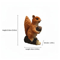 Resin Squirrel Ornament True-to-Life Resin Squirrel Ornament Playful Garden Decor for Display