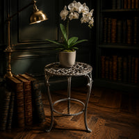 Cast Iron Plant Stand Ornate Plant Stand with Scrollwork Space-Saving for Garden