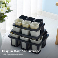 6compartment Pot Holder Stackable Design 6seedling container Tray Reusable for Balcony, Garden