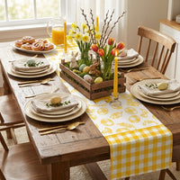 Easter Table Runner Festive Design Hare Motif Table Runner Machine Washable for Home Stylists, Holiday Enthusiasts, Spring Decor, Kitchen