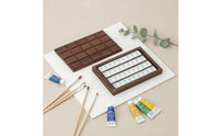 36-Grid Watercolor Paint Palette Box Rectangular Wooden Storage Box with Compartments for Nail Technicians, Art Studio,