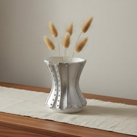 Geometric Vase Minimalist Home Decor White Finish for Bedroom